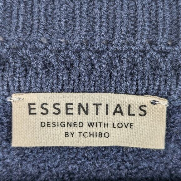 Tchibo Essentials Women’s L Blue Knit Sweater Long Sleeve Wool Blend Pullover - Picture 2 of 5